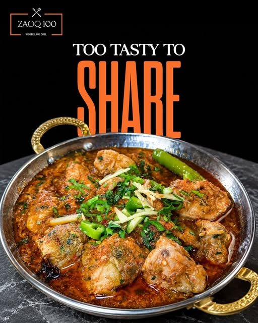 Chicken karahi at Zaoq 100